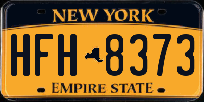 NY license plate HFH8373
