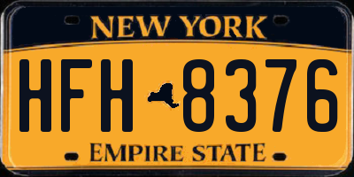 NY license plate HFH8376