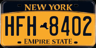 NY license plate HFH8402