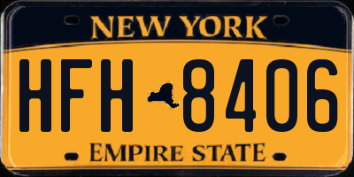NY license plate HFH8406