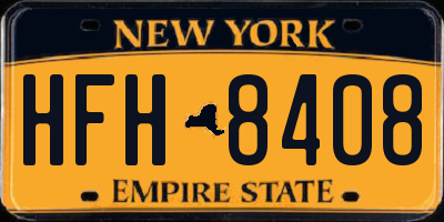 NY license plate HFH8408