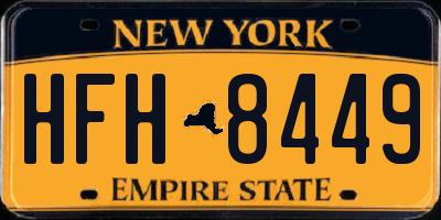 NY license plate HFH8449