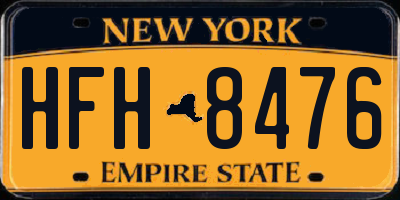 NY license plate HFH8476