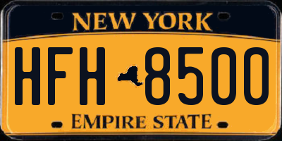 NY license plate HFH8500