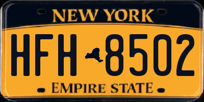 NY license plate HFH8502