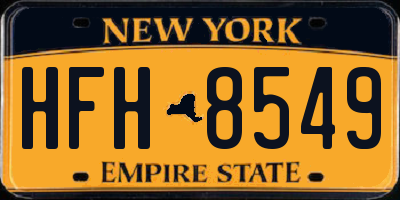 NY license plate HFH8549