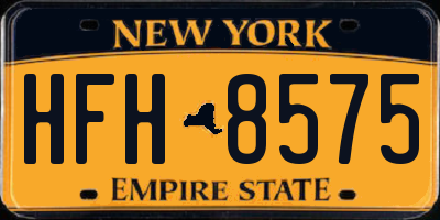 NY license plate HFH8575