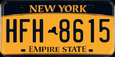 NY license plate HFH8615