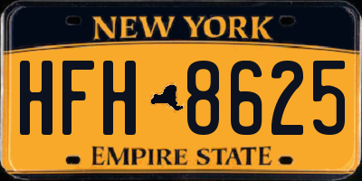NY license plate HFH8625