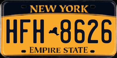 NY license plate HFH8626