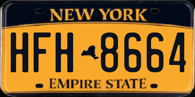 NY license plate HFH8664