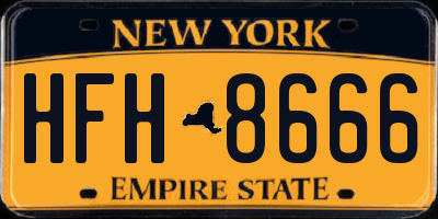 NY license plate HFH8666