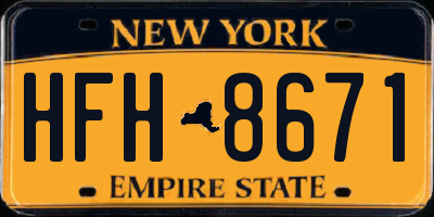 NY license plate HFH8671