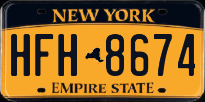 NY license plate HFH8674