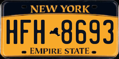 NY license plate HFH8693