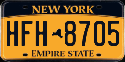 NY license plate HFH8705