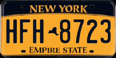 NY license plate HFH8723