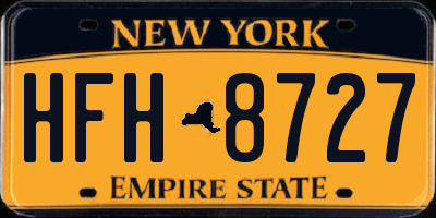 NY license plate HFH8727