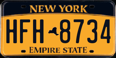 NY license plate HFH8734