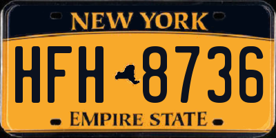 NY license plate HFH8736