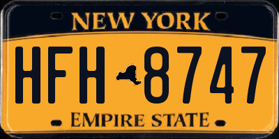 NY license plate HFH8747