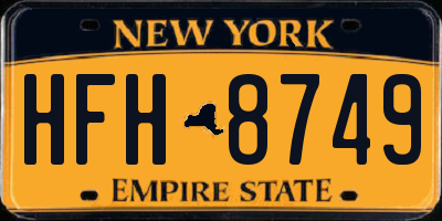 NY license plate HFH8749