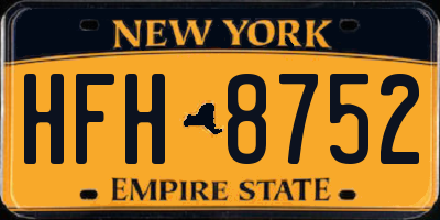 NY license plate HFH8752