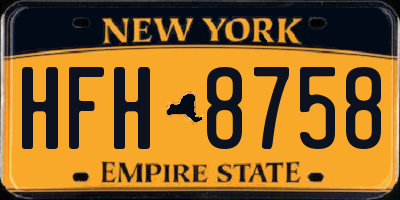 NY license plate HFH8758