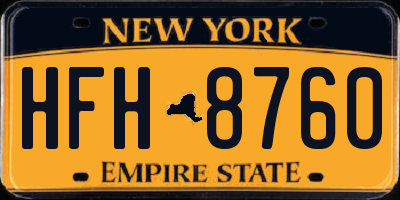 NY license plate HFH8760