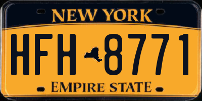 NY license plate HFH8771