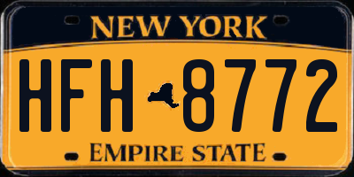 NY license plate HFH8772