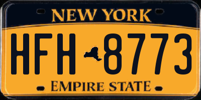 NY license plate HFH8773