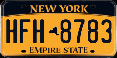 NY license plate HFH8783