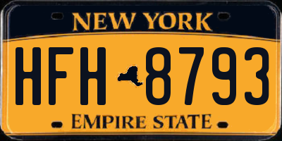 NY license plate HFH8793
