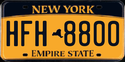 NY license plate HFH8800