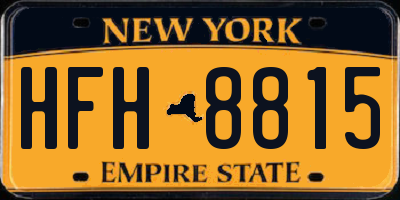 NY license plate HFH8815