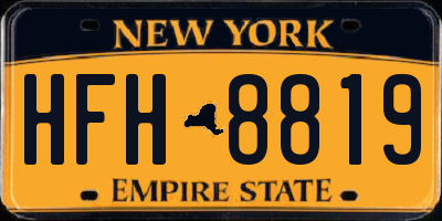 NY license plate HFH8819