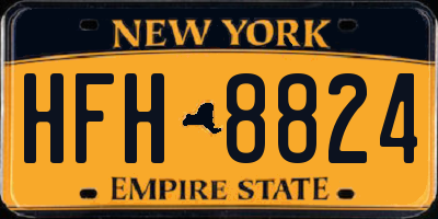 NY license plate HFH8824