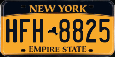 NY license plate HFH8825