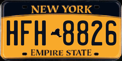 NY license plate HFH8826