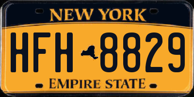NY license plate HFH8829