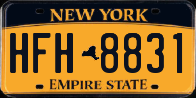 NY license plate HFH8831
