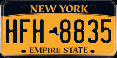 NY license plate HFH8835