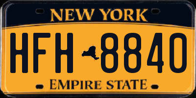 NY license plate HFH8840
