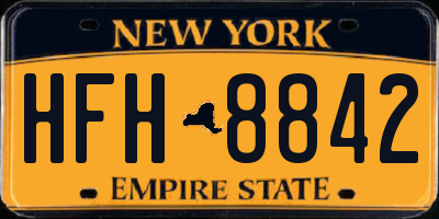 NY license plate HFH8842