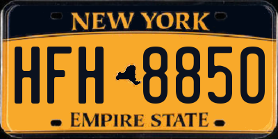 NY license plate HFH8850