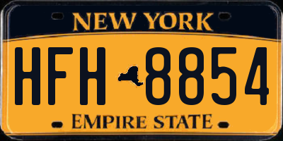NY license plate HFH8854