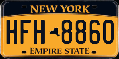 NY license plate HFH8860