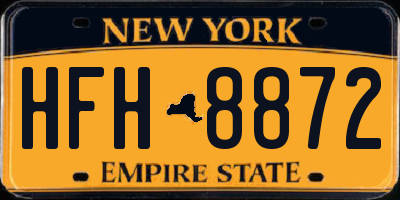 NY license plate HFH8872
