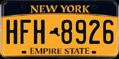 NY license plate HFH8926